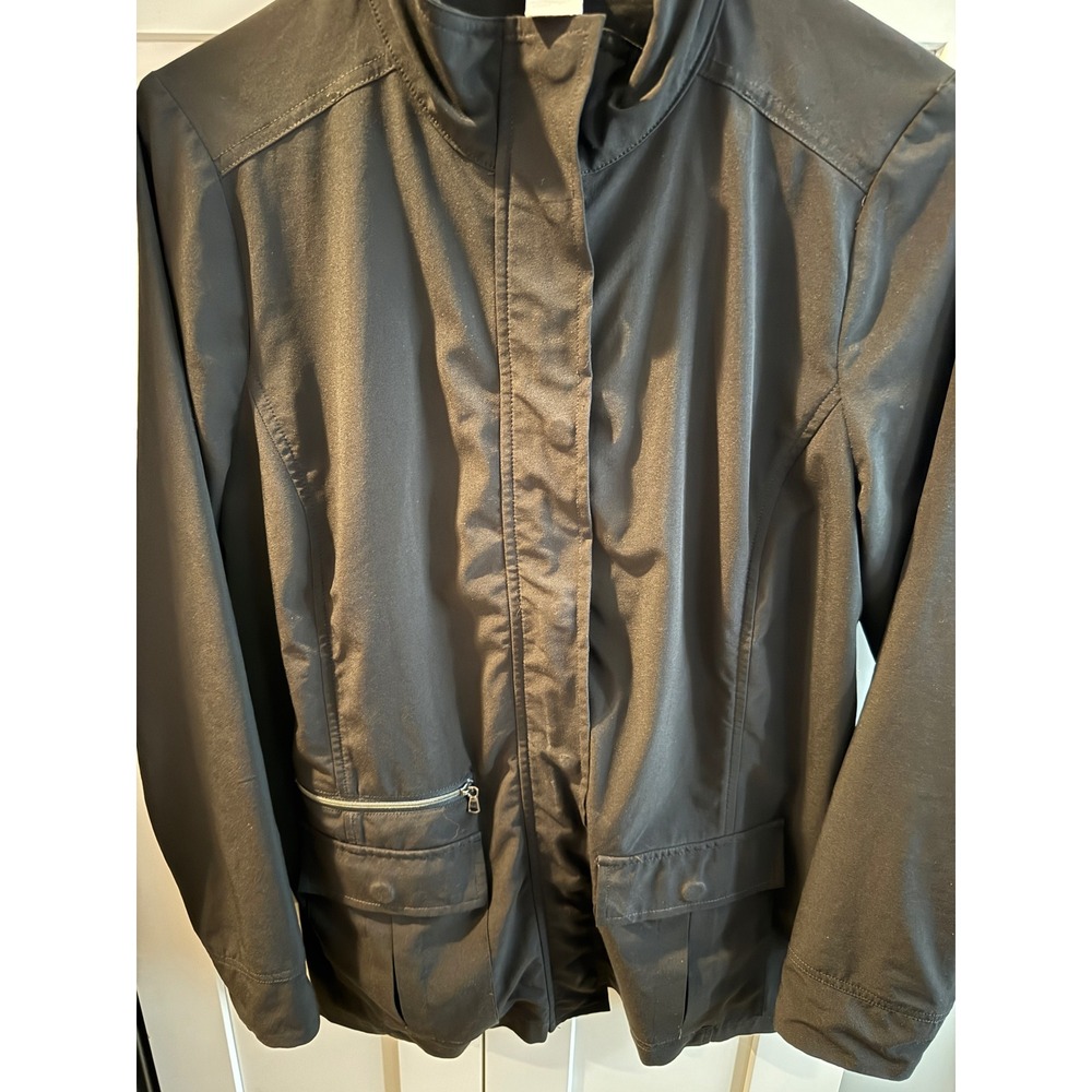 Chicos zEnergy Black Zip Front Jacket Womens Size 0 Lightweight Utility
